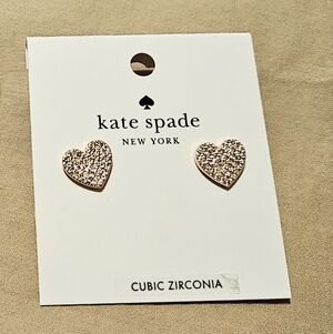 Kate Spade CZ Goldtone Heart Stud Earrings